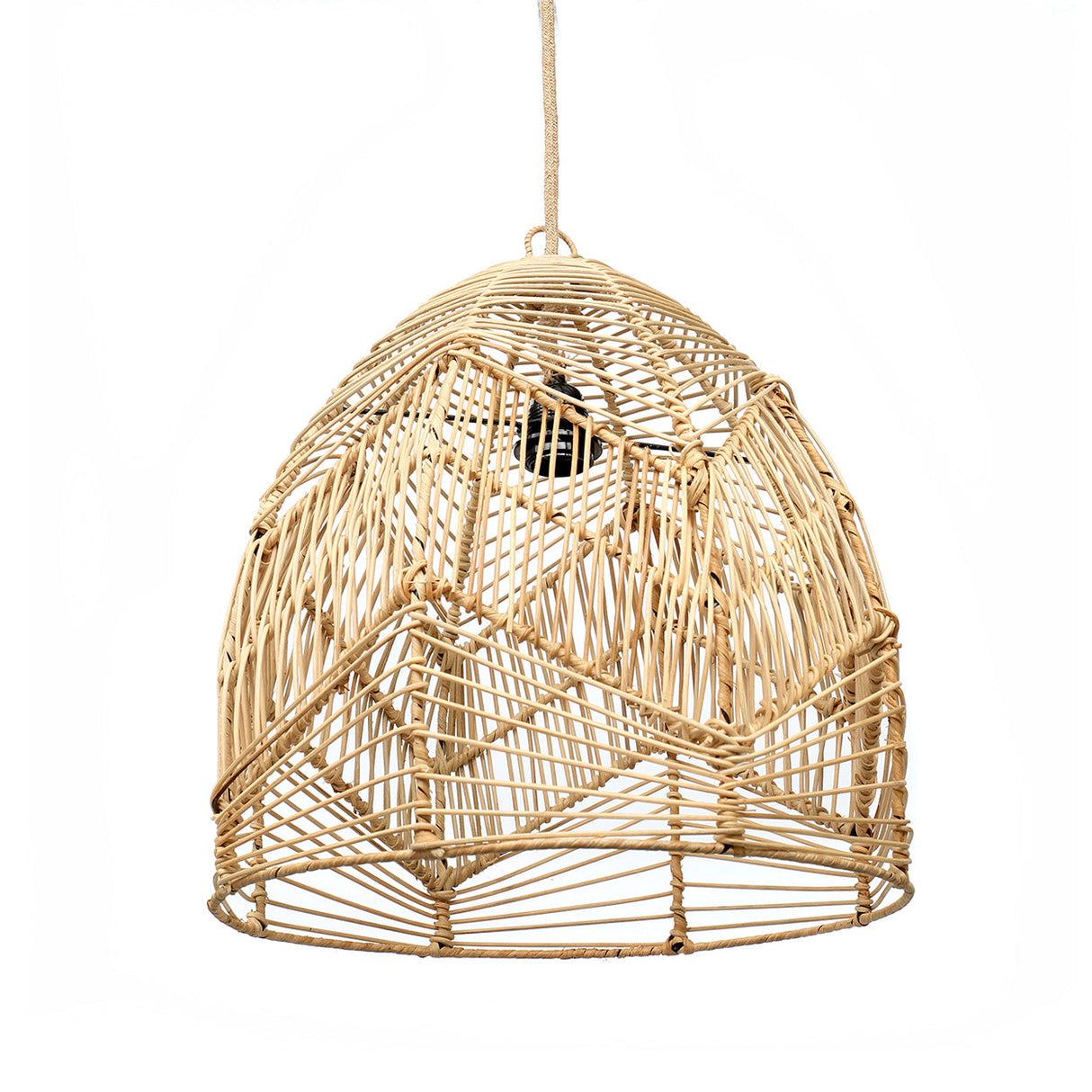 Pendelleuchte – Rattanmaterial, Geflochtenes Design, Handgefertigte Form, M - Bala | Bazar Bizar Antwerp