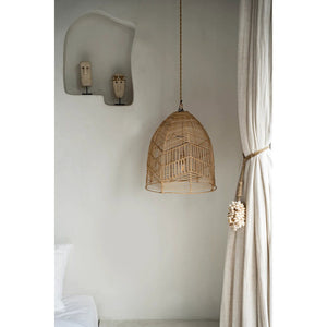Pendelleuchte – Rattanmaterial, Geflochtenes Design, Handgefertigte Form, M - Bala | Bazar Bizar Antwerp