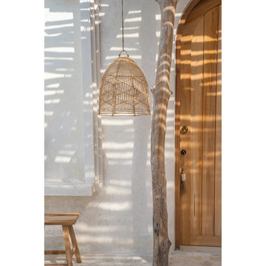 Pendant Light - Hand-Woven Rattan, Airy Design, Natural Look, M - Bala | Bazar Bizar Antwerp