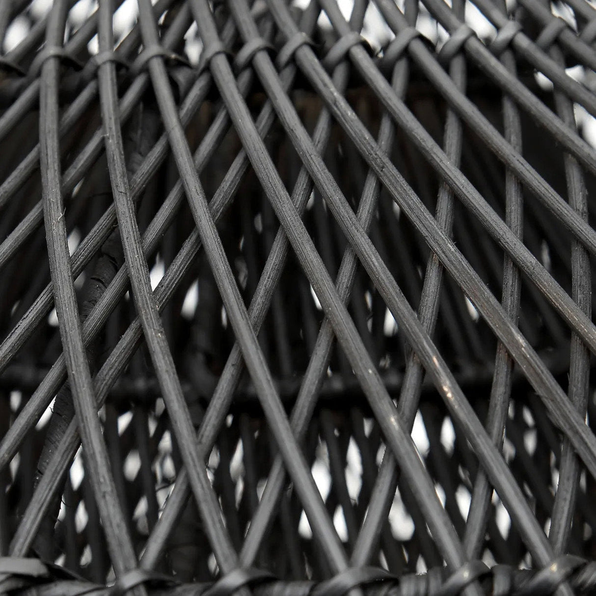 Pendant Lamp – Braided Rattan, Cloud Shape, Black Finish, M – Cloud | Bazar Bizar Antwerp