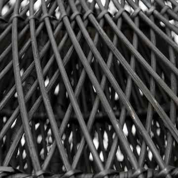 Pendant Lamp – Braided Rattan, Cloud Shape, Black Finish, M – Cloud | Bazar Bizar Antwerp