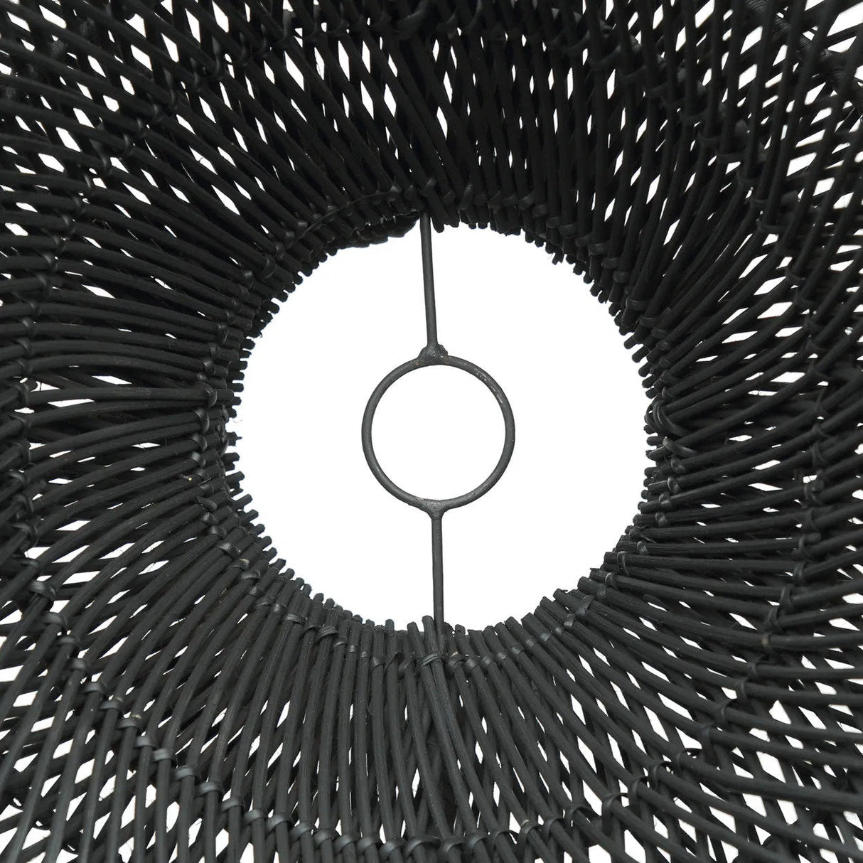 Pendant Lamp – Braided Rattan, Cloud Shape, Black Finish, M – Cloud | Bazar Bizar Antwerp