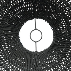 Pendant Lamp – Braided Rattan, Cloud Shape, Black Finish, M – Cloud | Bazar Bizar Antwerp
