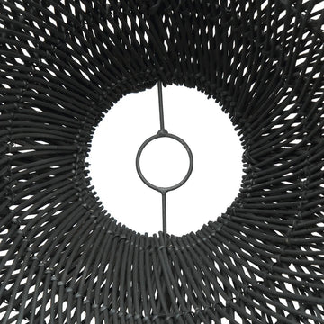 Pendant Lamp – Braided Rattan, Cloud Shape, Black Finish, M – Cloud | Bazar Bizar Antwerp