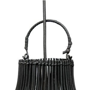Pendelleuchte – Rattanmaterial, Schwarzes Finish, Vasenform, L - Lobster Trap | Bazar Bizar Antwerp