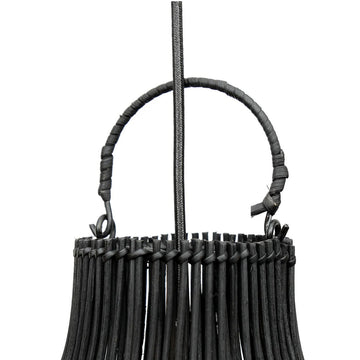 Pendelleuchte – Rattanmaterial, Schwarzes Finish, Vasenform, L - Lobster Trap | Bazar Bizar Antwerp
