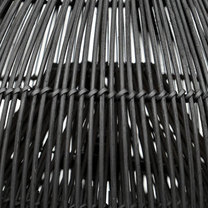 Pendelleuchte – Rattanmaterial, Schwarzes Finish, Vasenform, L - Lobster Trap | Bazar Bizar Antwerp