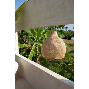 Pendant Lamp – Rattan Material, Woven Design, Vase Shape, L - Lobster Trap | Bazar Bizar Antwerp