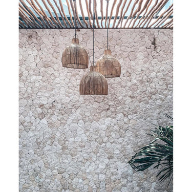 Pendant Lamp – Handwoven Rattan, Vase Shape Design, Coastal Flair, L – Lobster Trap | Bazar Bizar Antwerp