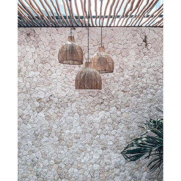 Pendant Lamp – Rattan Material, Woven Design, Vase Shape, L - Lobster Trap | Bazar Bizar Antwerp