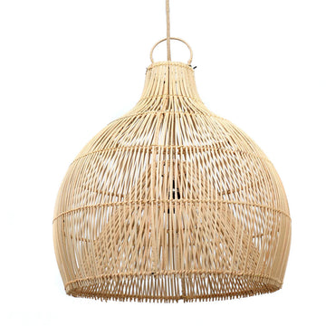 Pendant Lamp – Rattan Material, Woven Design, Vase Shape, L - Lobster Trap | Bazar Bizar Antwerp