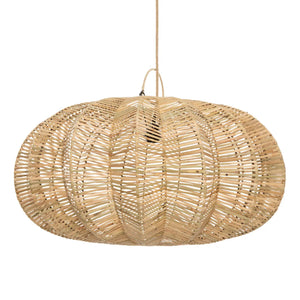 Pendelleuchte – Handgeflochtenes Rattan, Laternenform Design, Sanftes Licht, L – Cerise | Bazar Bizar Antwerp