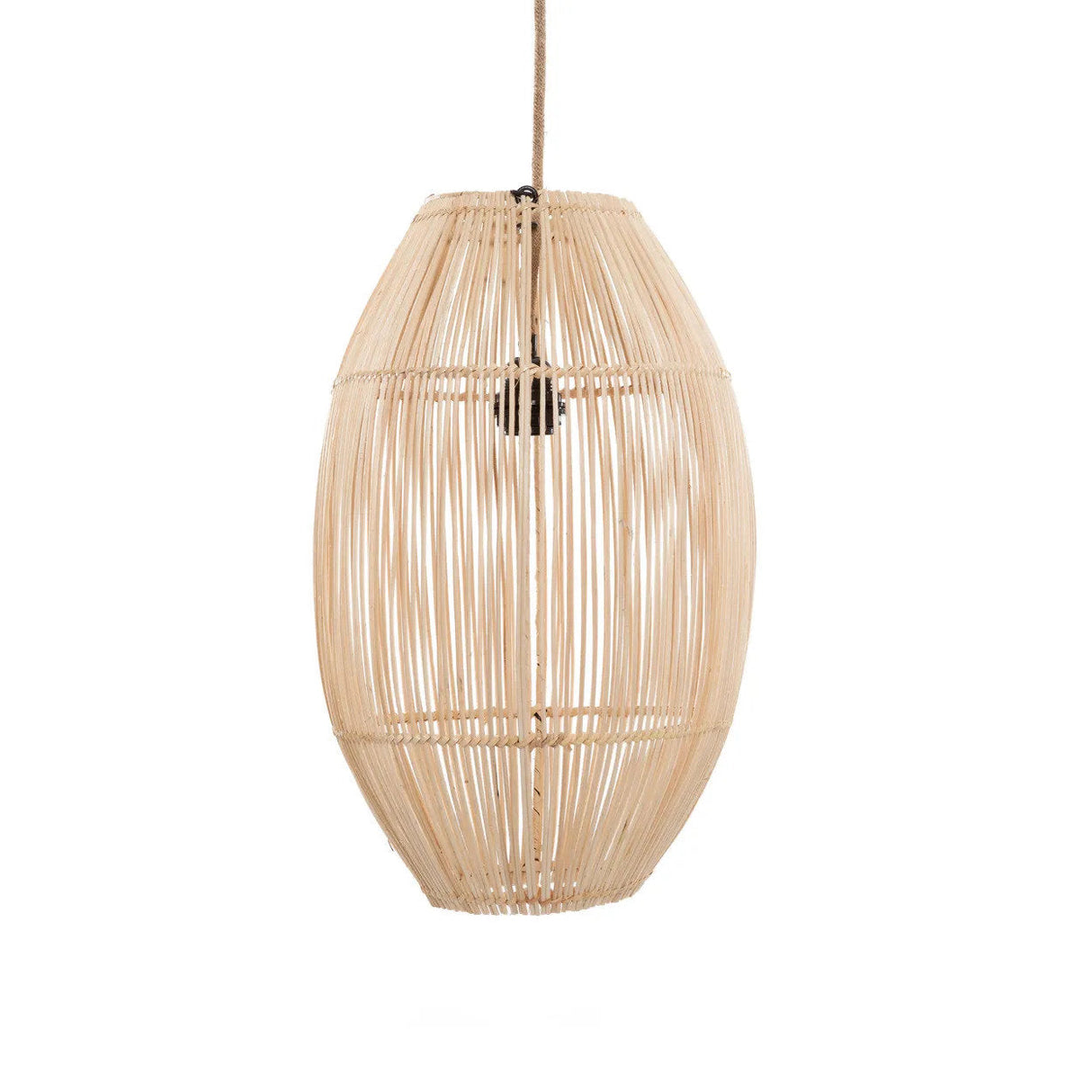 Pendelleuchte – Rattan, Geflochtenes Design, Kapselform, M - Zuri | Bazar Bizar Antwerp