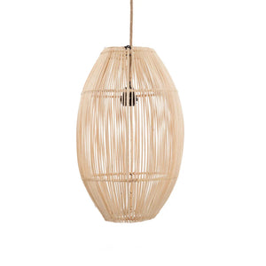 Pendelleuchte – Rattan, Geflochtenes Design, Kapselform, M - Zuri | Bazar Bizar Antwerp