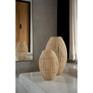 Pendelleuchte – Rattan, Geflochtenes Design, Kapselform, M - Zuri | Bazar Bizar Antwerp