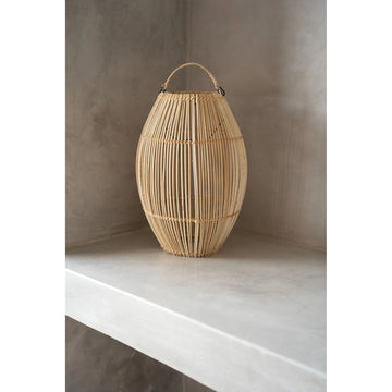 Pendant Light – Hand-Woven Rattan, Cylindrical Shape, Natural Texture, M – Zuri | Bazar Bizar Antwerp