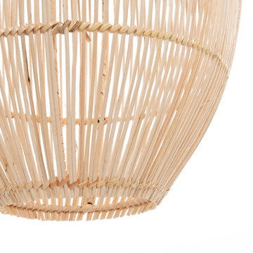 Pendant Light – Hand-Woven Rattan, Cylindrical Shape, Natural Texture, M – Zuri | Bazar Bizar Antwerp