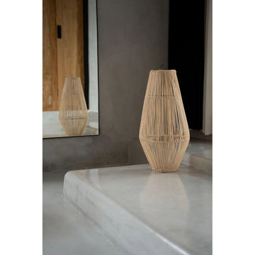 Pendant Lamp – Vintage Bottle Shape, Hand-Woven Rattan, Slim Silhouette, M – Afrodisiac | Bazar Bizar Antwerp