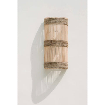 Wall Sconce – Woven Rattan, Half-Cylinder Shape, Coastal Accents, M – Jalal | Bazar Bizar Antwerp