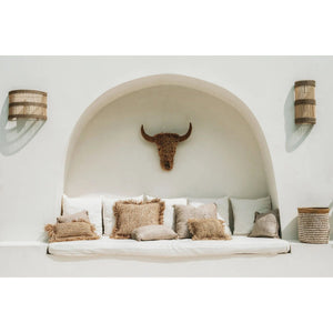 Wandleuchte – Rattanmaterial, Geflochtenes Design, Halbzylinderform, M - Jalal | Bazar Bizar Antwerp