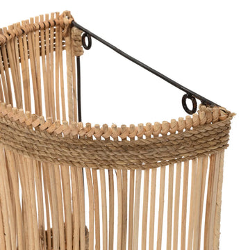 Wall Sconce – Woven Rattan, Half-Cylinder Shape, Coastal Accents, M – Jalal | Bazar Bizar Antwerp