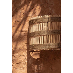 Wandleuchte – Rattan, Geflochtenes Design, Halbzylinderform, M - Doedoe | Bazar Bizar Antwerp