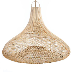 Pendelleuchte – Handgeflochtenes Rattan, Glockenform Design, Warme Lichtwirkung, XL – Shala | Bazar Bizar Antwerp