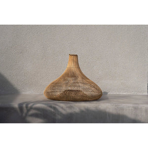 Pendelleuchte – Handgeflochtenes Rattan, Glockenform Design, Warme Lichtwirkung, XL – Shala | Bazar Bizar Antwerp