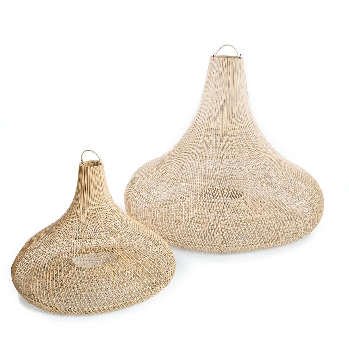 Pendelleuchte – Handgeflochtenes Rattan, Glockenform Design, Warme Lichtwirkung, XL – Shala | Bazar Bizar Antwerp