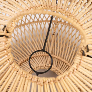 Pendelleuchte – Rattanmaterial, Geflochtenes Design, Offene Struktur, L - Batu Bolong | Bazar Bizar Antwerp