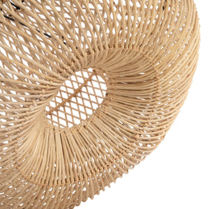 Pendelleuchte – Rattanmaterial, Geflochtenes Design, Offene Struktur, L - Batu Bolong | Bazar Bizar Antwerp