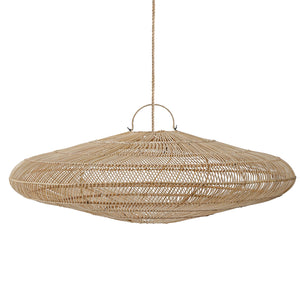 Pendelleuchte – Rattanmaterial, Geflochtenes Design, Flache Silhouette, XXL - Macaron | Bazar Bizar Antwerp