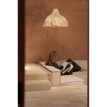 Pendant Lamp – Hand-braided Hemp Fibres, Layered Design, Soft Light, M – Rami | Bazar Bizar Antwerp