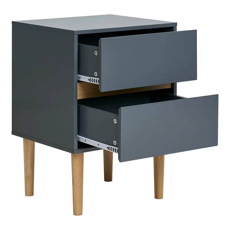 Beistelltisch – Lackiertes Holz, Zwei Schubladen, Dunkelgraues Design – Bisley | House Nordic