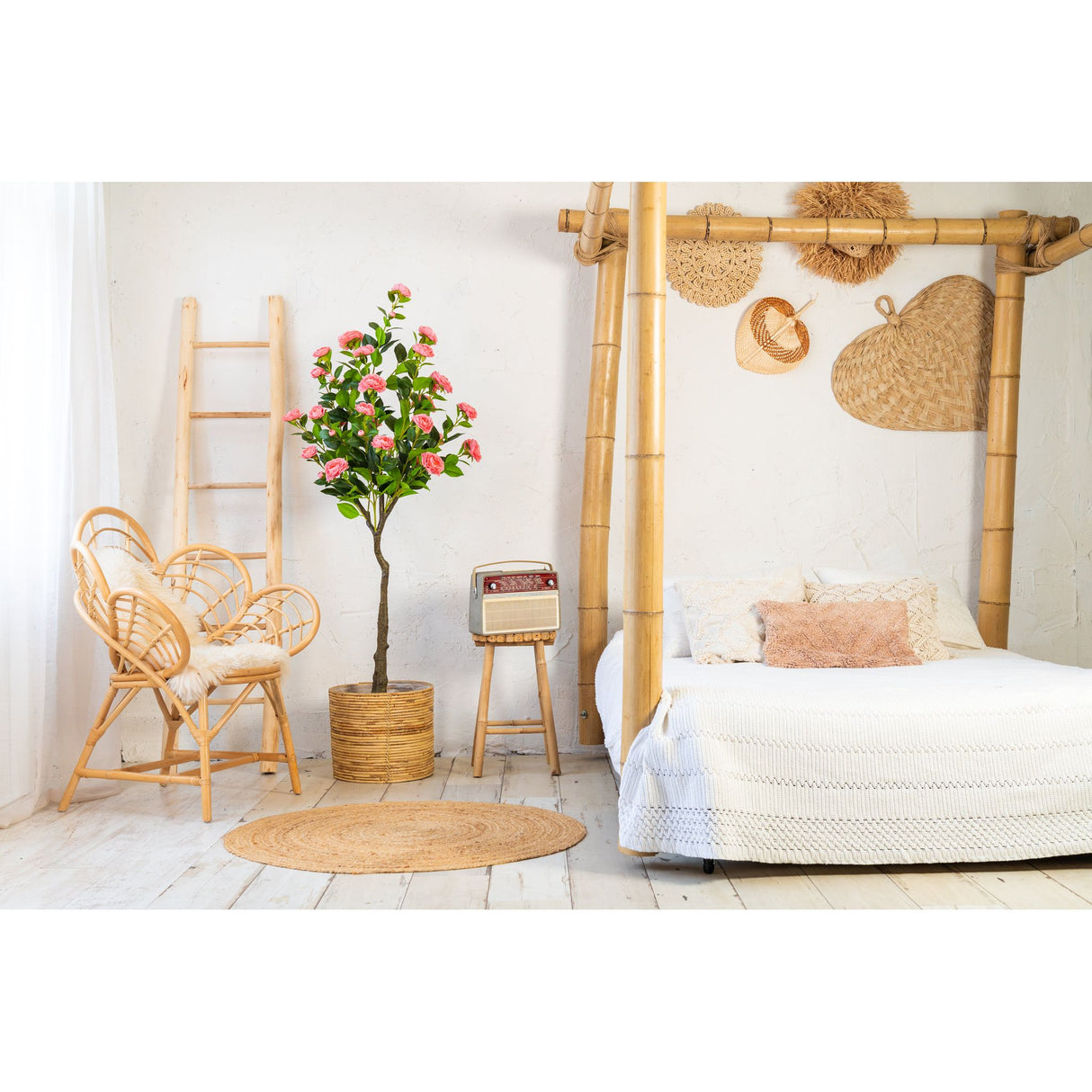 Kunstpflanze – Kunststoffmaterial, Botanisches Design, Kamelienblütendesign - Camelia | NeverLeafs