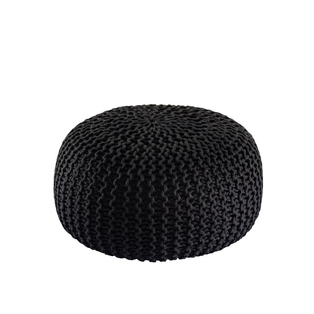 Pouf – Recycelter Kunststoff, Strick Design, Schwarz Farbe, 45 cm - Premium | MVG Voglrieder