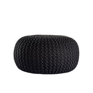 Pouf – Recycelter Kunststoff, Strick Design, Schwarz Farbe, 45 cm - Premium | MVG Voglrieder