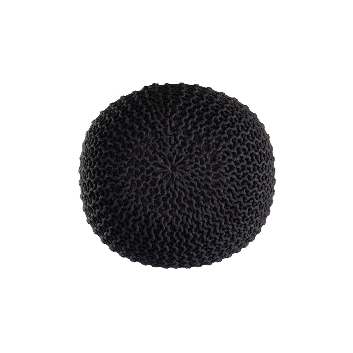 Pouf – Recycelter Kunststoff, Strick Design, Schwarz Farbe, 45 cm - Premium | MVG Voglrieder