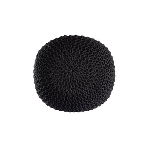 Pouf – Recycelter Kunststoff, Strick Design, Schwarz Farbe, 45 cm - Premium | MVG Voglrieder