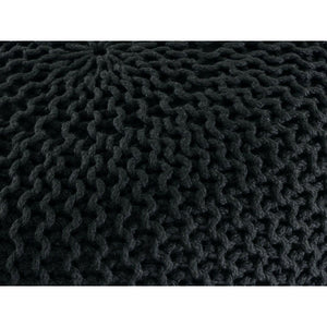 Pouf – Recycelter Kunststoff, Strick Design, Schwarz Farbe, 45 cm - Premium | MVG Voglrieder