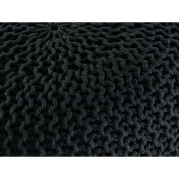 Pouf – Recycelter Kunststoff, Strick Design, Schwarz Farbe, 45 cm - Premium | MVG Voglrieder