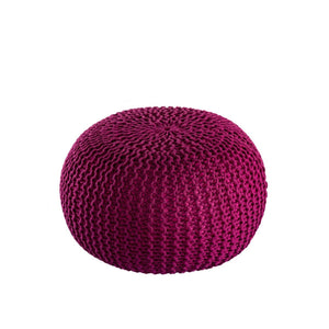 Pouf – Recycelter Kunststoff, Strick Design, Bordeaux Farbe, 45 cm - Premium | MVG Voglrieder
