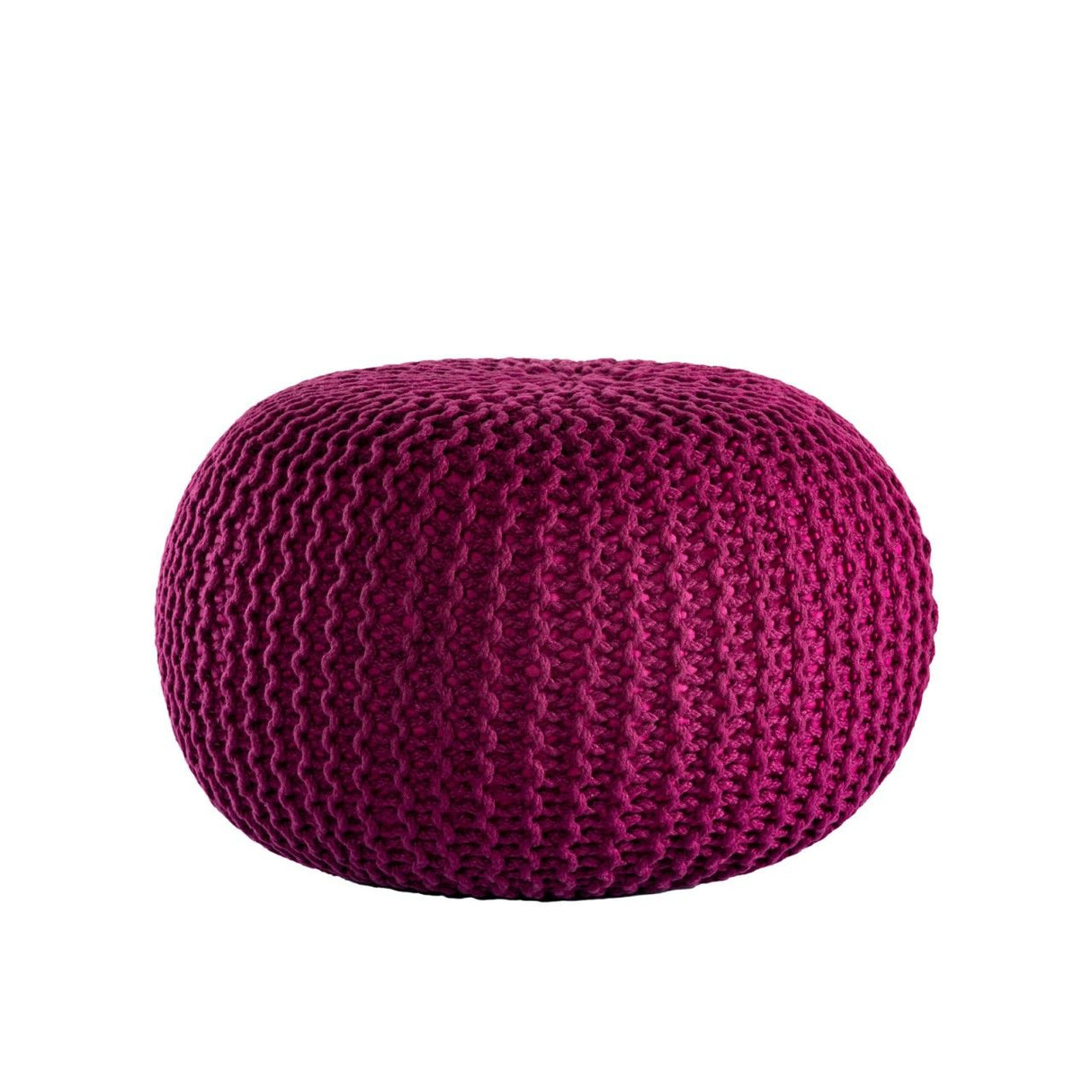 Pouf – Recycelter Kunststoff, Strick Design, Bordeaux Farbe, 45 cm - Premium | MVG Voglrieder