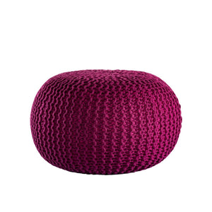 Pouf – Recycelter Kunststoff, Strick Design, Bordeaux Farbe, 45 cm - Premium | MVG Voglrieder