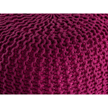 Pouf – Recycelter Kunststoff, Strick Design, Bordeaux Farbe, 45 cm - Premium | MVG Voglrieder