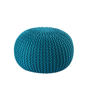 Pouf – Recycelter Kunststoff, Strick Design, Türkis Farbe, 45 cm - Premium | MVG Voglrieder
