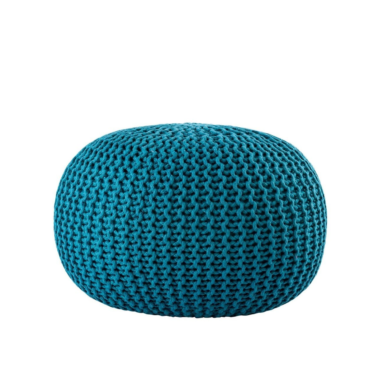 Pouf – Recycelter Kunststoff, Strick Design, Türkis Farbe, 45 cm - Premium | MVG Voglrieder