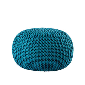 Pouf – Recycelter Kunststoff, Strick Design, Türkis Farbe, 45 cm - Premium | MVG Voglrieder