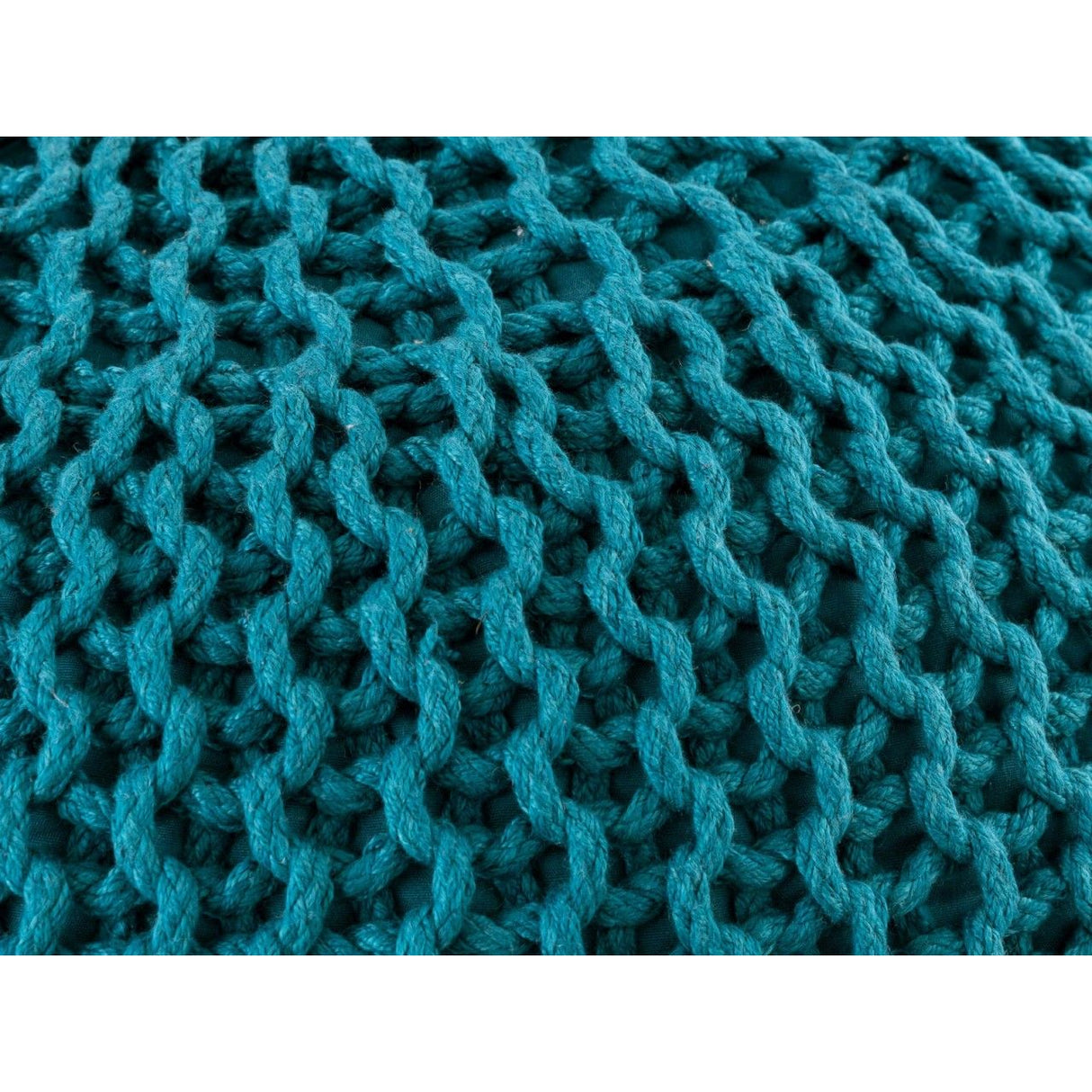 Pouf – Recycelter Kunststoff, Strick Design, Türkis Farbe, 45 cm - Premium | MVG Voglrieder