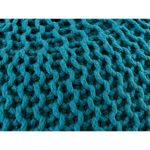 Pouf – Recycelter Kunststoff, Strick Design, Türkis Farbe, 45 cm - Premium | MVG Voglrieder